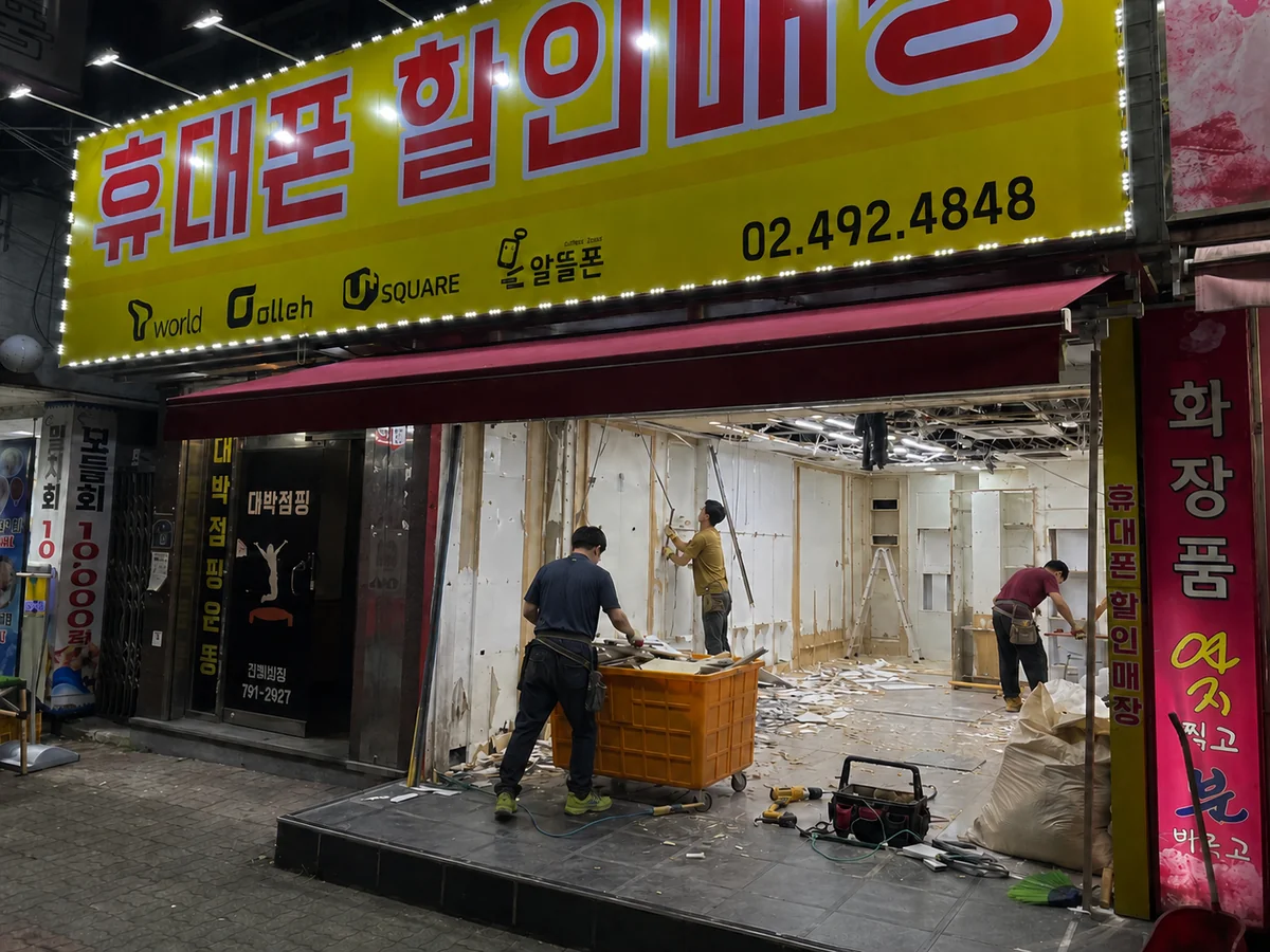 미아사거리 휴대폰 판매점 철거